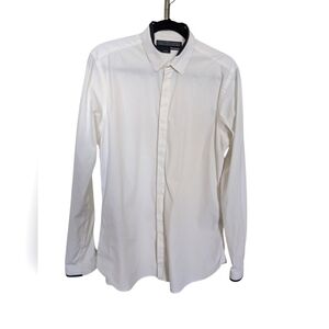 The Kooples classic button down white with black details sz M